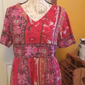 Long, flowing 100% cotton boho muumuu/house dress